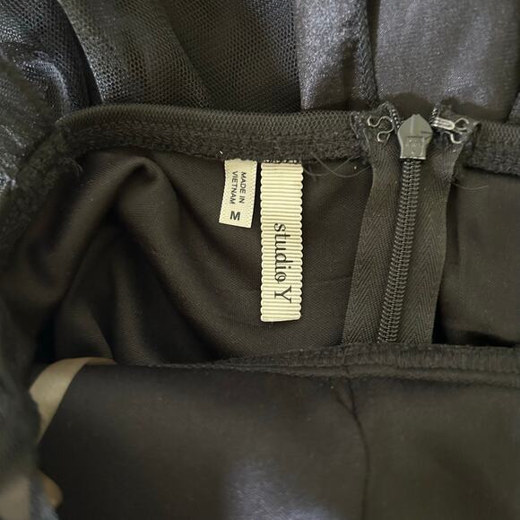 Vintage Studio Y empire sweetheart neckline Dress Y2K gothic emo whimsigoth S - Picture 16 of 16